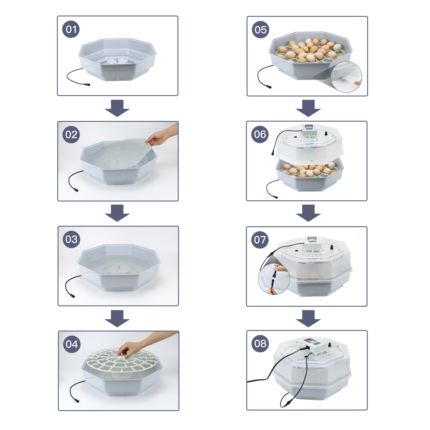 automatic incubator 42 eggs for chicken duck quail bird eggs for home