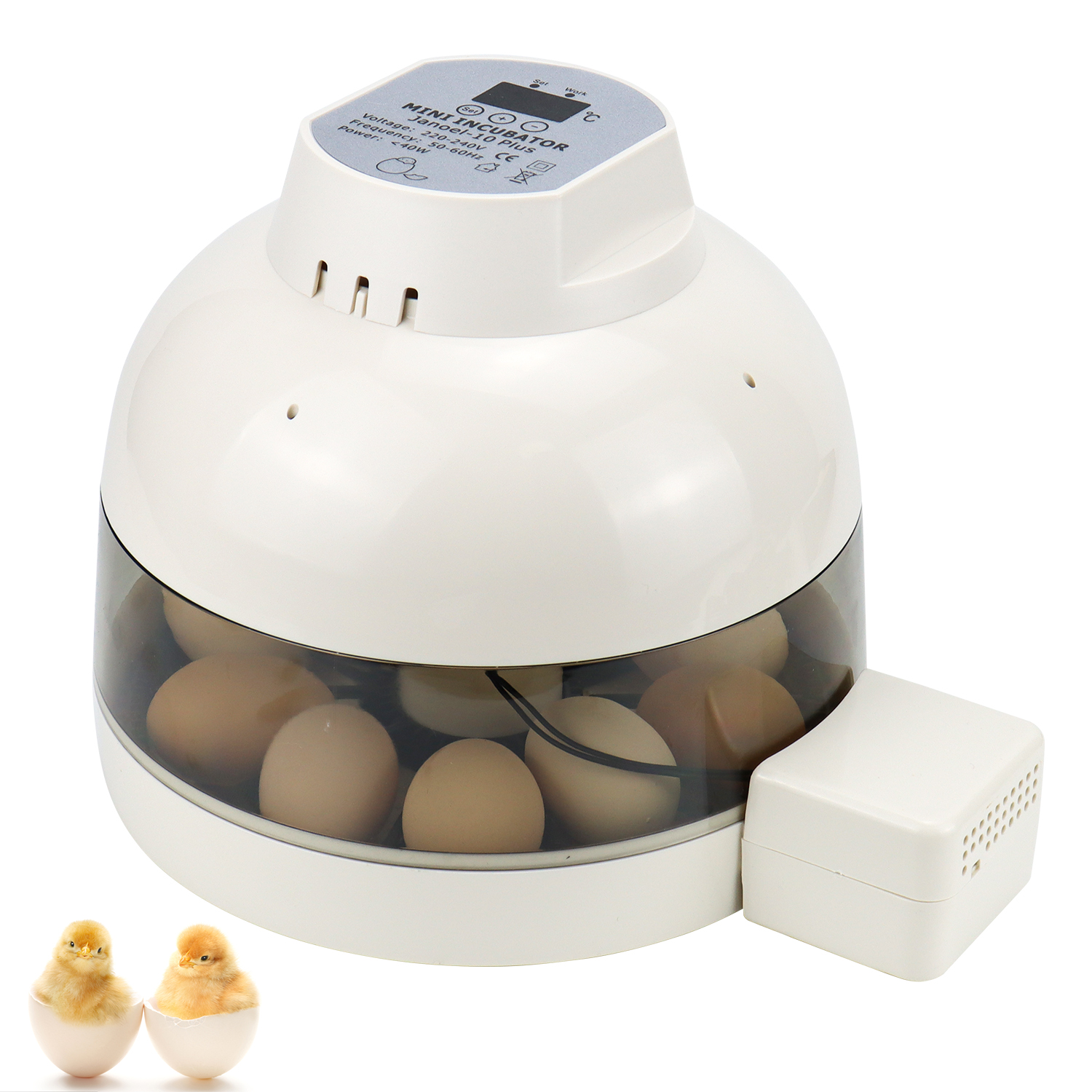 Incubator for Egg Precise Temperature and Humidity Control 10 Eggs