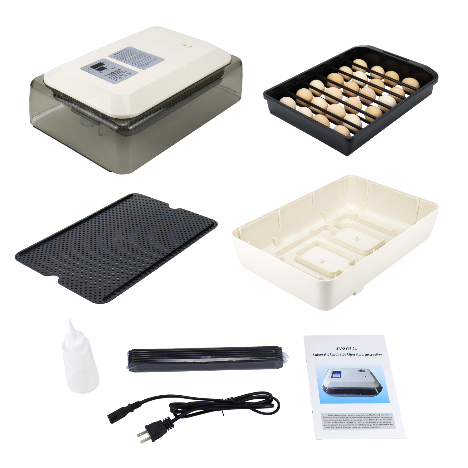 Janoel 24s Automatic Incubator Temperature Control Forchicken Duck Goose 24 Eggs