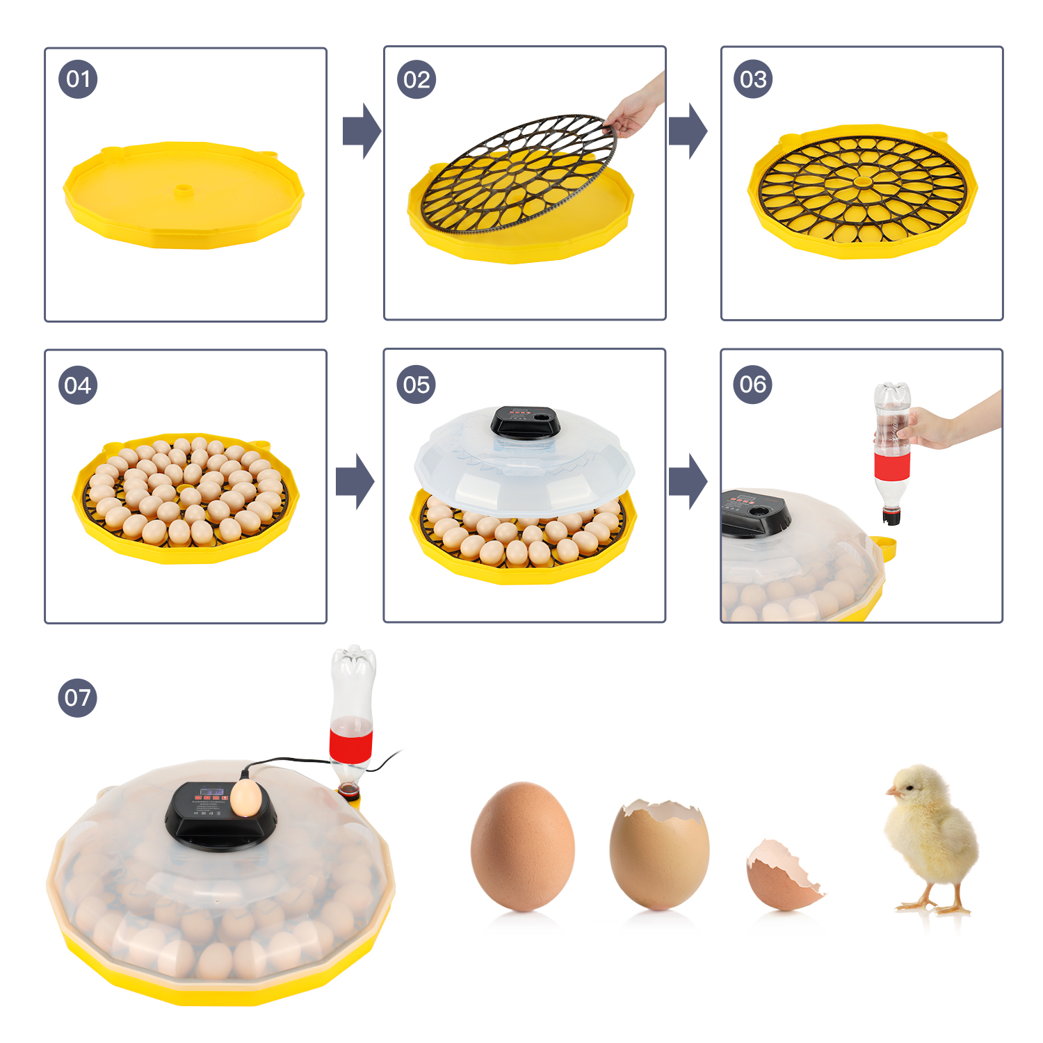 Egg Hatcher Fully Automatic Egg Incubator Hatching Machine for 48 Chicken Eggs
