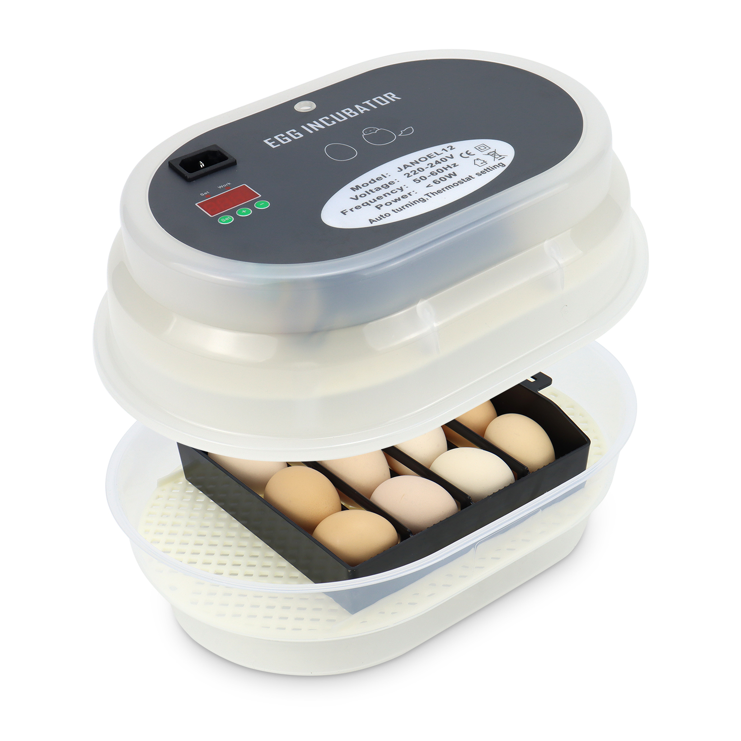 Automatic Mini Egg Incubator 12 Eggs Brooding Machine for Chicken Duck Quail