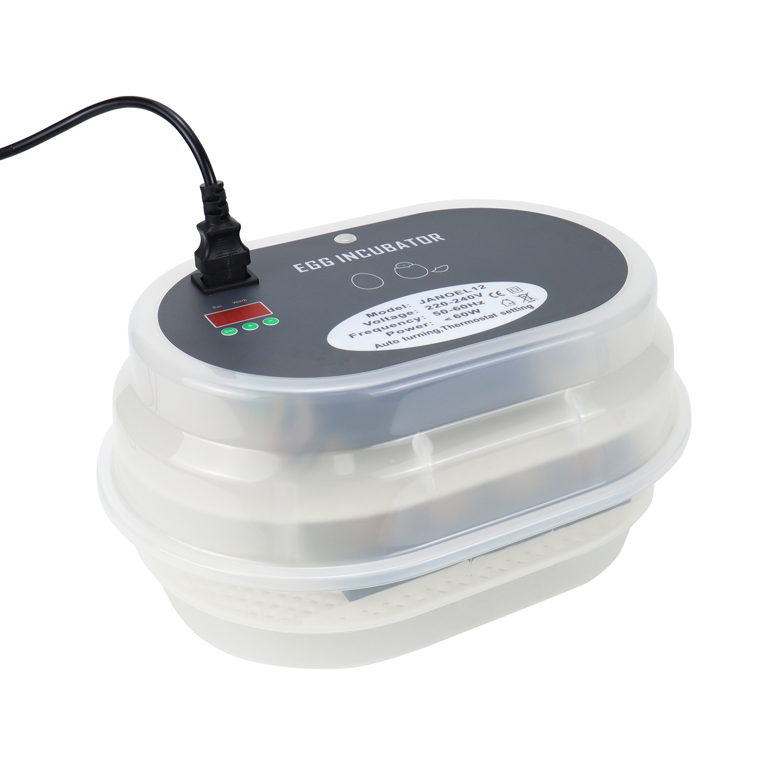 Mini Automatic Egg Incubator Hatching Machine 12 Eggs for Chicken Duck