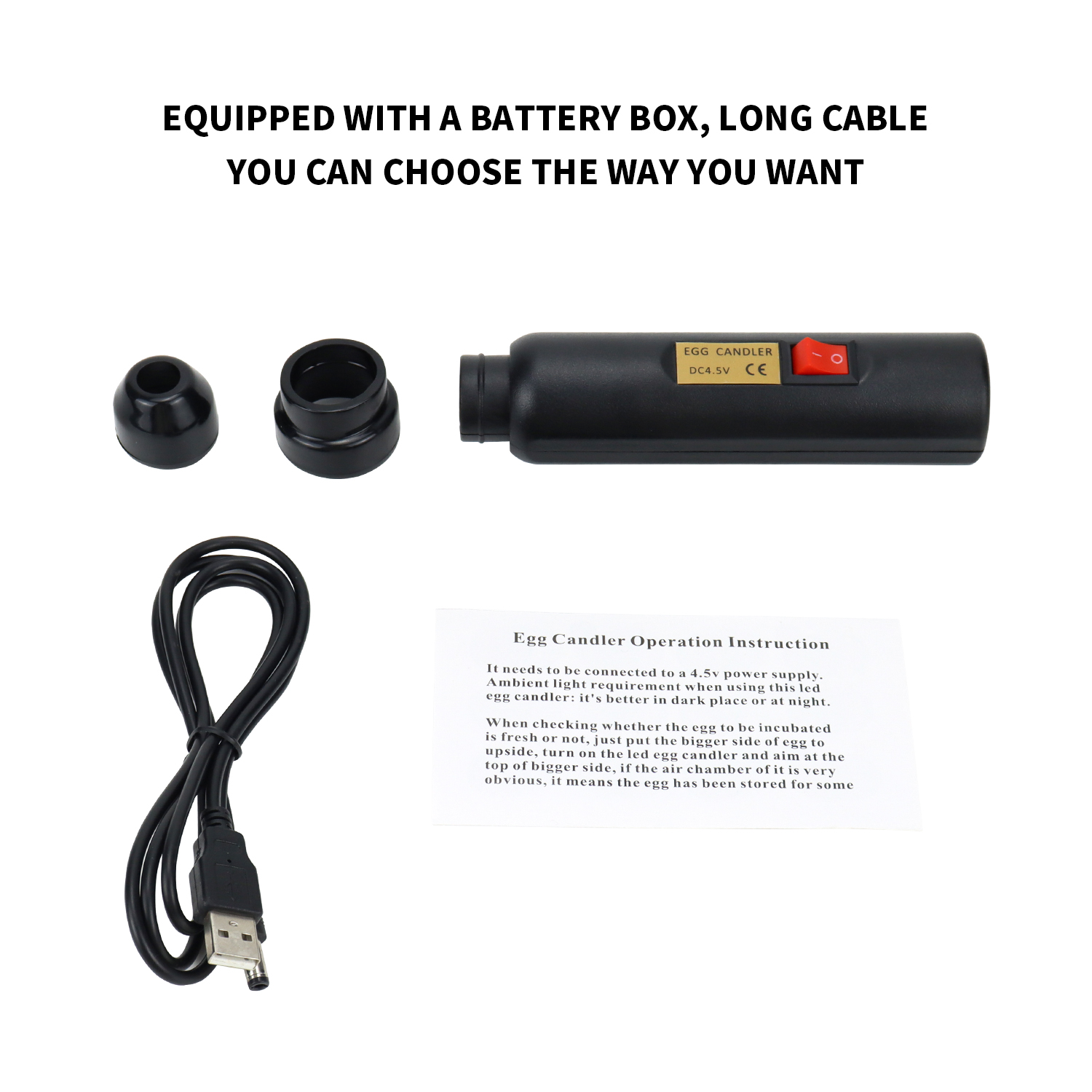 Egg Candler Tester High Intensity Cool LED Light USB Cable